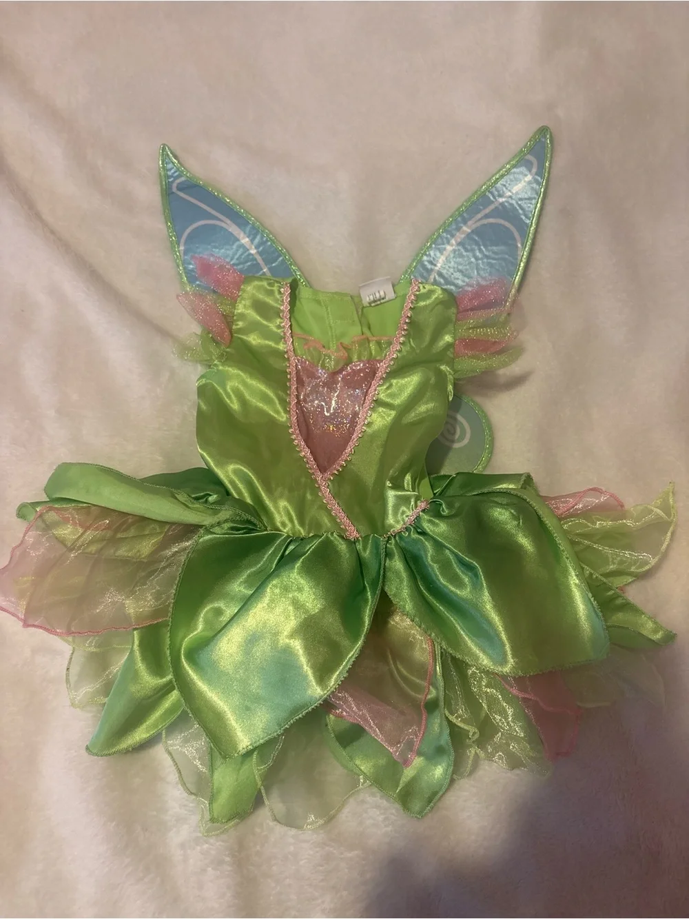 Disney Green and Pink Fairy Dress Costume with Blue Wing Accents - Picture 3 of 16